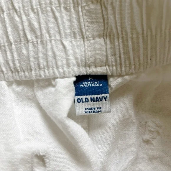 Old Navy Linen Blend Shorts, White, Medium - Picture 3 of 5